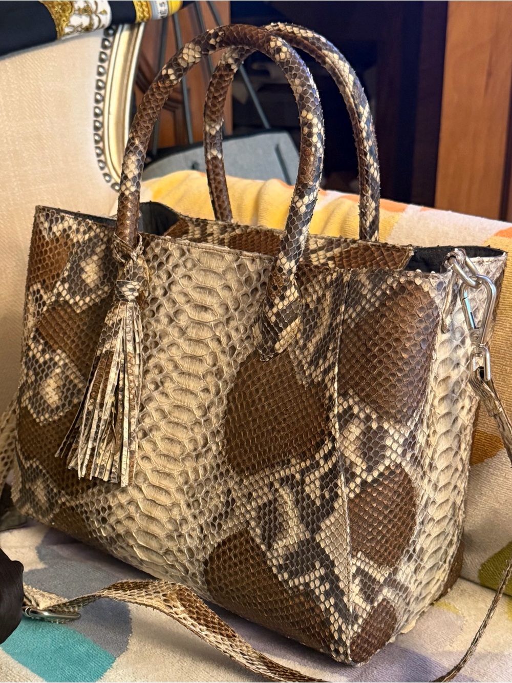 PYTHON SATCHEL REAL handbag 👜 
CUSTOM MADE ,MEDIUM SIZE